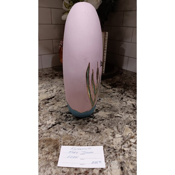 Northwest Coast Ceramic Art Vase Loon Image signed Ruby Joseph Canada Aboriginal - Picture 10 of 16